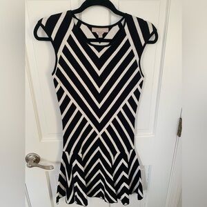 Banana Republic Black and White Geometric Midi Dress